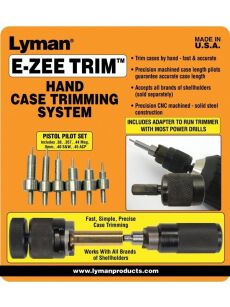 Lyman - zestaw do ręcznego skracania łusek pistoletowych z pilotami - 7821892